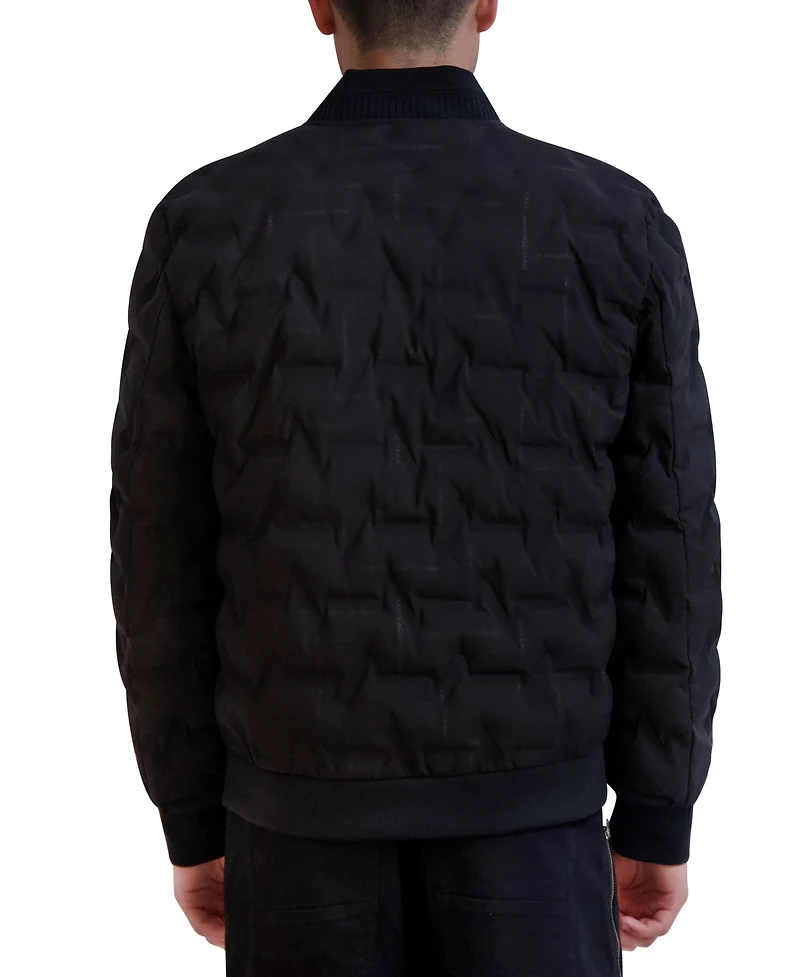 Karl Lagerfeld Men's Heat-Sealed Quilted Bomber Jacket
