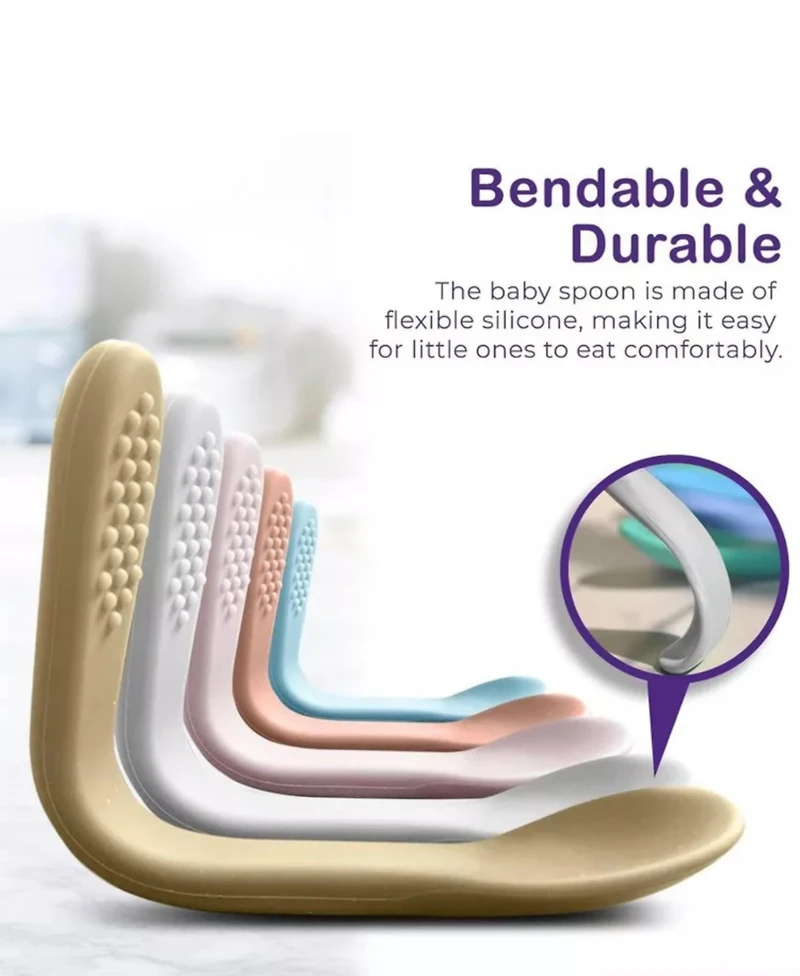 Sperric Baby Spoons First Stage Silicone Baby Spoon & 2013; Self Feeding Baby Utensils & 2013; Infant Spoons First Stage Baby Feeding Spoon