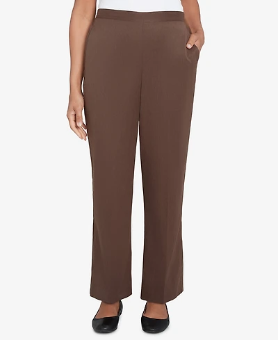 Alfred Dunner Women's Wine Country Soft Microfiber Side Seam Pocket Medium Length Pants