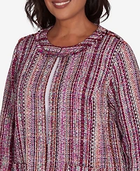 Alfred Dunner Women's Wine Country Fringe Textured Jacket