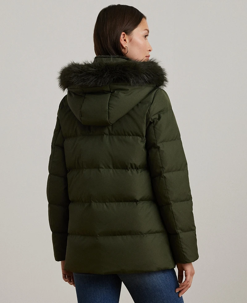Lauren Ralph Women's Faux-Fur Hooded Puffer Coat