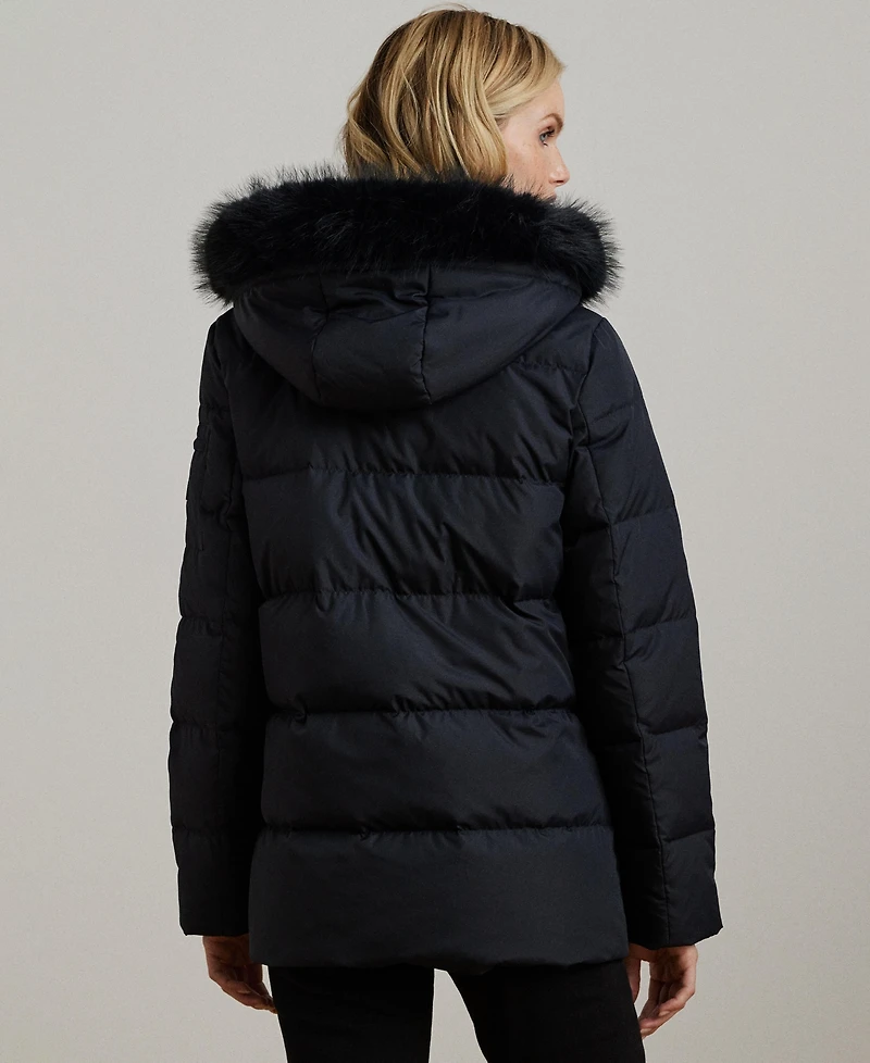 Lauren Ralph Women's Faux-Fur Hooded Puffer Coat