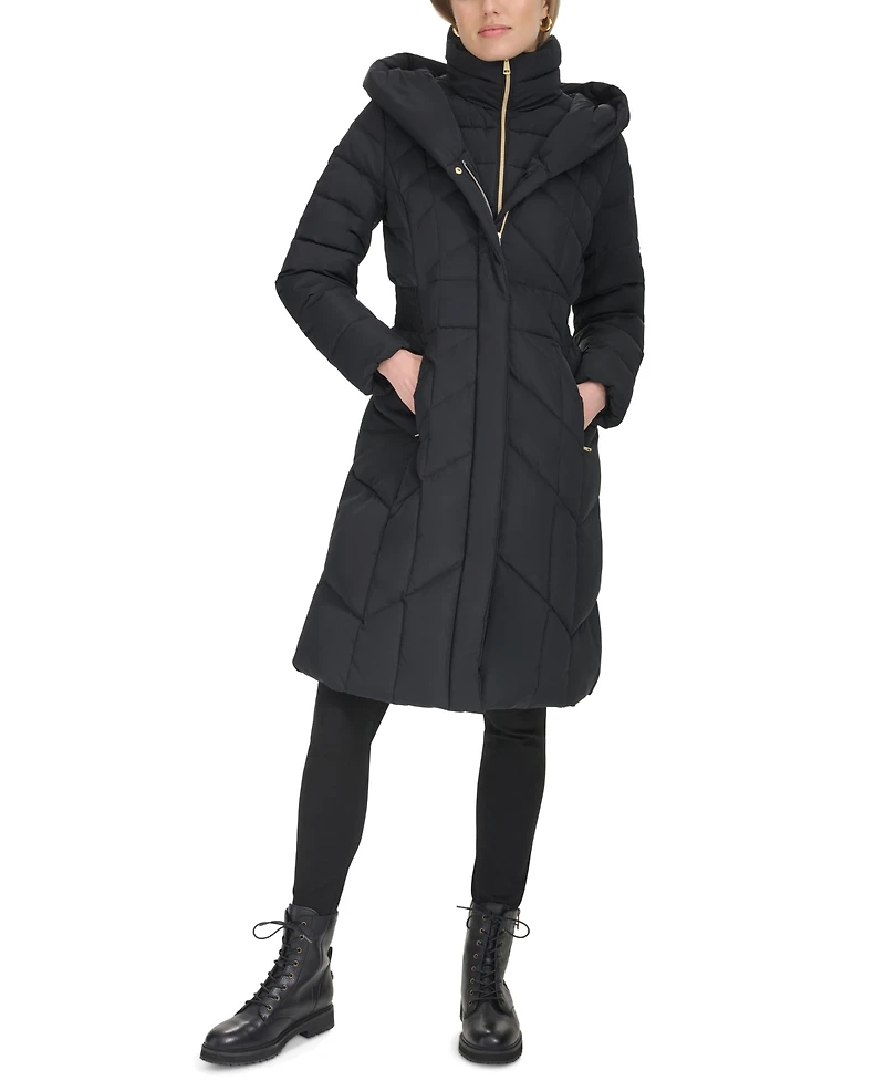 Cole Haan Women's Bibbed Hooded Puffer Coat