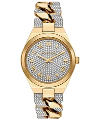 Michael Kors Women's Lennox Three-Hand Gold-Tone Stainless Steel Watch 37mm