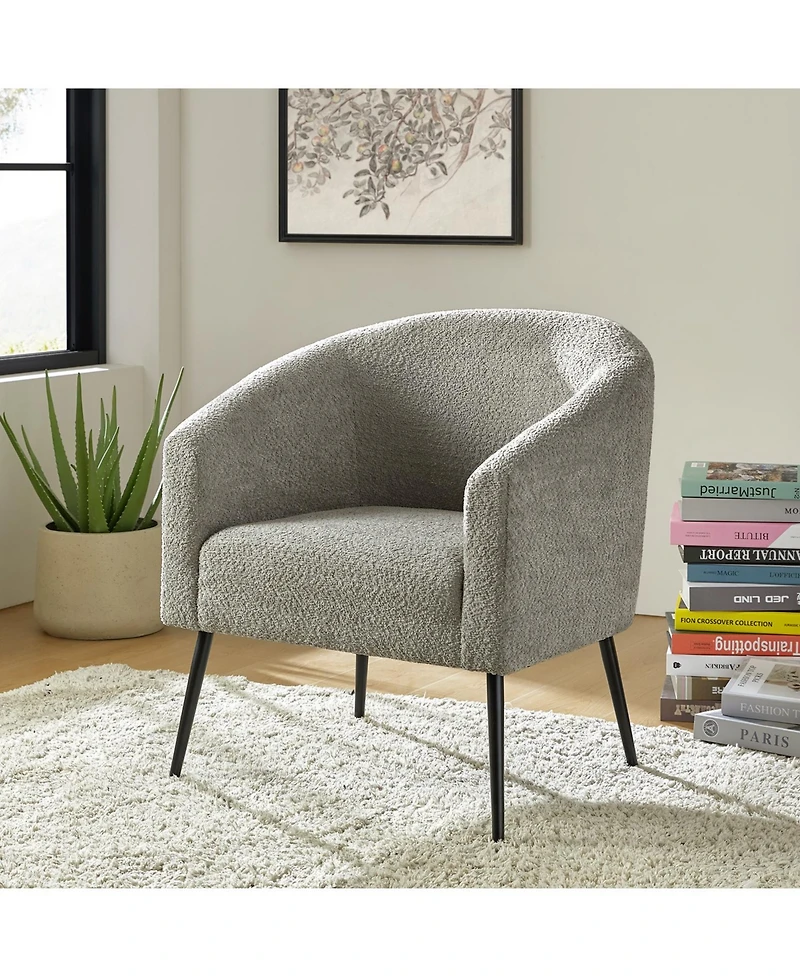 Hal Modern Boucle Armchair with Metal Leg
