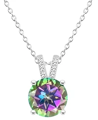 Mystic Topaz (2-3/8 ct. t.w.) & Diamond Accent Solitaire 18" Pendant Necklace Sterling Silver (Also Pink Topaz)