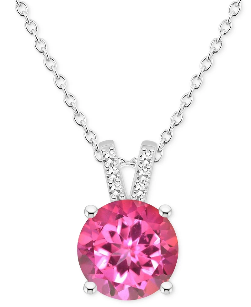 Mystic Topaz (2-3/8 ct. t.w.) & Diamond Accent Solitaire 18" Pendant Necklace in Sterling Silver (Also in Pink Topaz)