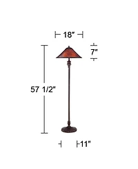 Regency Hill Capistrano Rustic Mission Floor Lamp Standing 57 1/2" Tall Bronze Metal Natural Mica Cone Shade for Living Room Bedroom Office House