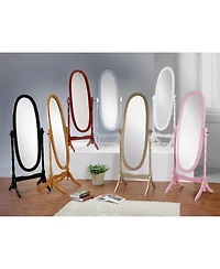 Streamdale Traditional Queen Anna Style Wood Floor Cheval Mirror, Gold Finish