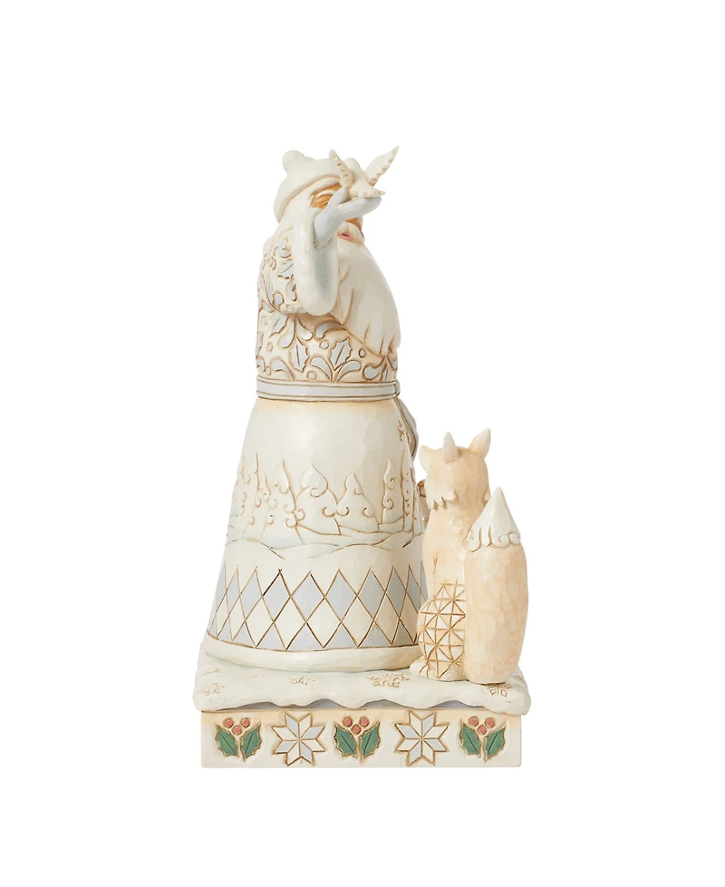 Jim Shore White Woodland Santa Holding Dove Figurine