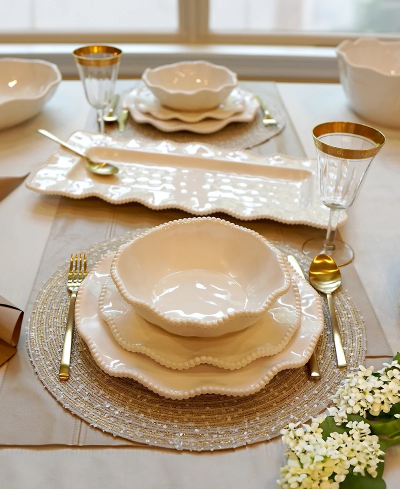 Certified International Perlette Cream Melamine 4-Pc. Dinner Plate Set
