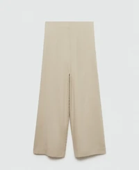 Mango Women's Wide Leg Linen Pants