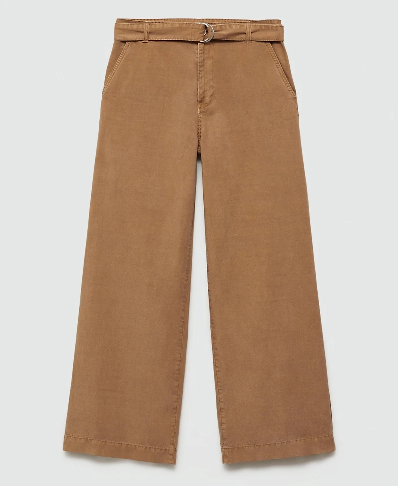 Mango Women's Wide Leg Lyocell Pants