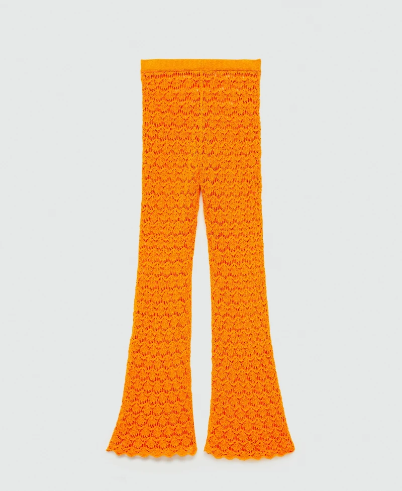 Mango Women's Crochet Flare Trousers