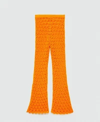 Mango Women's Crochet Flare Trousers
