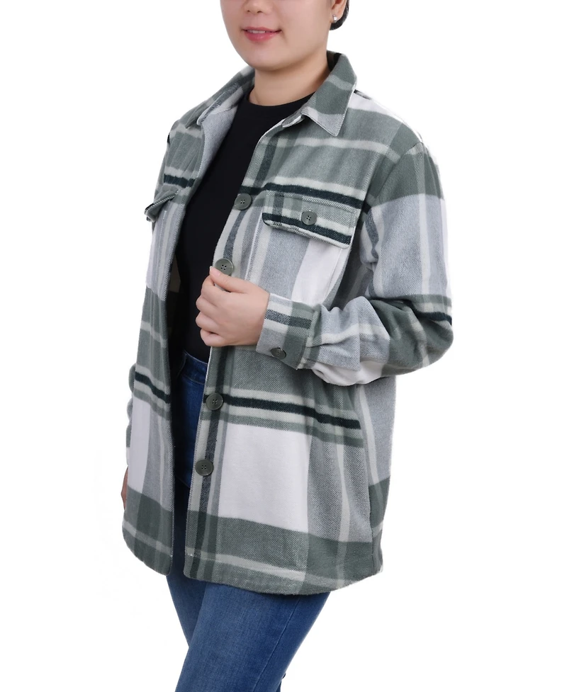 Ny Collection Women's Long Sleeve Twill Shirt Jacket