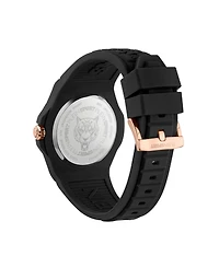 Plein Sport Men's New Fearless 3 Hand Date Quartz Silicone Strap 46mm