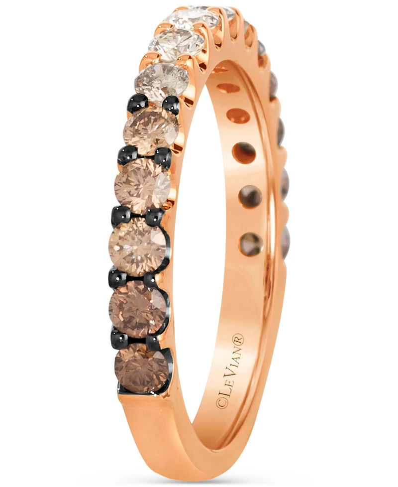 Le Vian Chocolate Ombre Diamond Band (1 ct. t.w.) 14k Rose Gold or Yellow