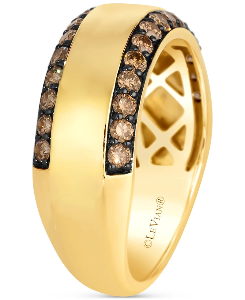 Le Vian Chocolatier Men's Chocolate Diamond Two Row Band (1 ct. t.w) in 14k Gold