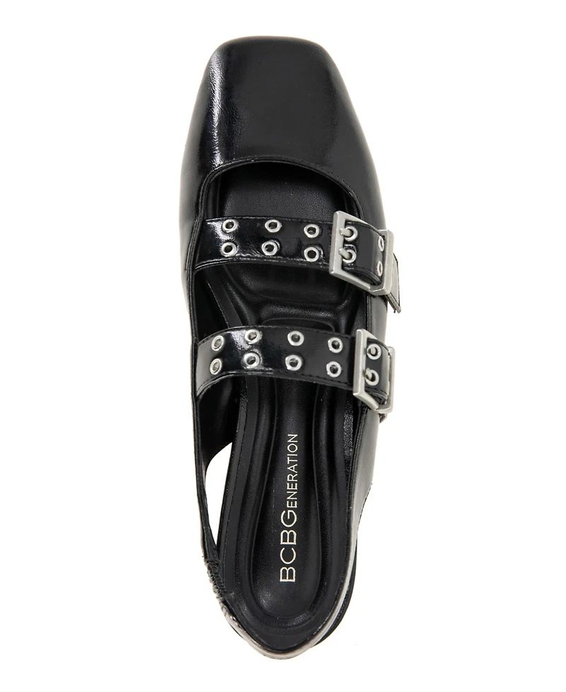 BCBGeneration Women's Hendo Double Buckle Slingback Flats