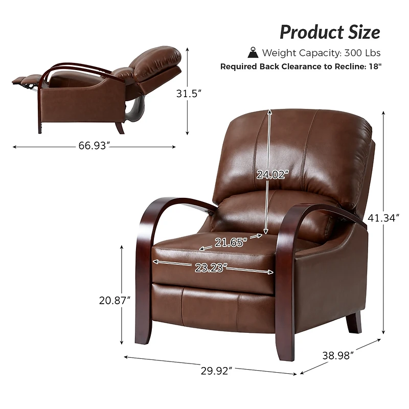 Alex Genuine Leather Manual Recliner
