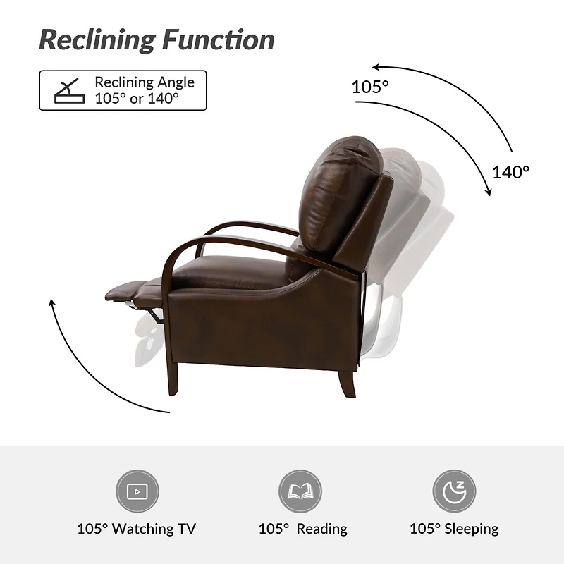 Alex Genuine Leather Manual Recliner