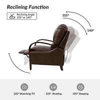 Alex Genuine Leather Manual Recliner