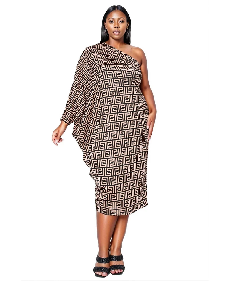 L I V D Plus Persephone Asymmetrical Midi Dress