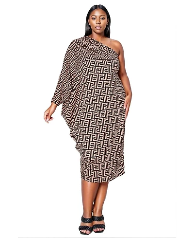 L I V D Plus Persephone Asymmetrical Midi Dress