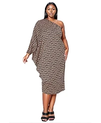 L I V D Plus Persephone Asymmetrical Midi Dress