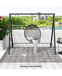 Slickblue Patio Metal Swing Stand with A-Shaped Structure-Black