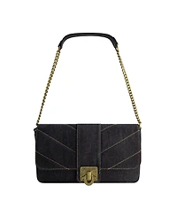 Denim Brass Hardware Flap