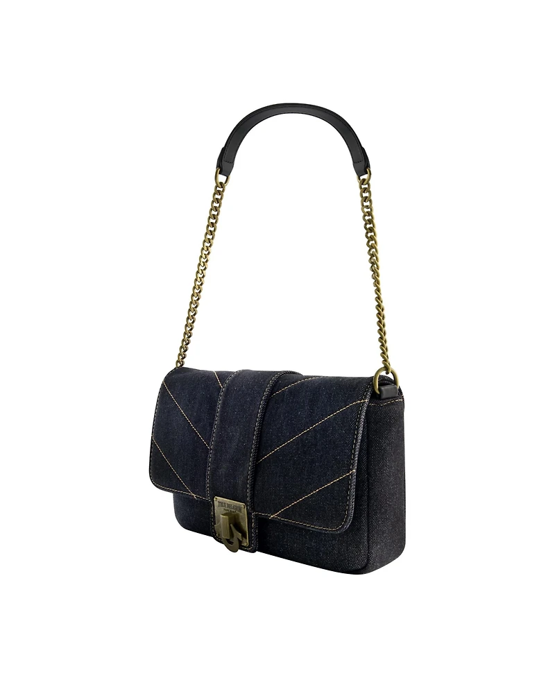 Denim Brass Hardware Flap