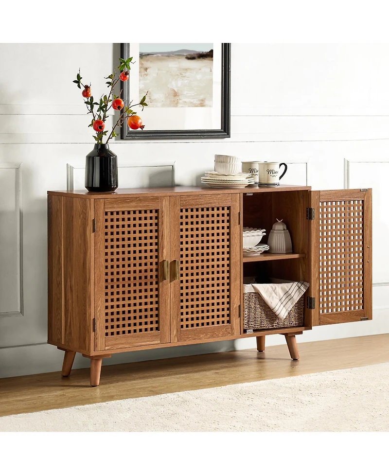 Hulala Home Gius Contemporary Accent Cabine with Beech Wood Doors