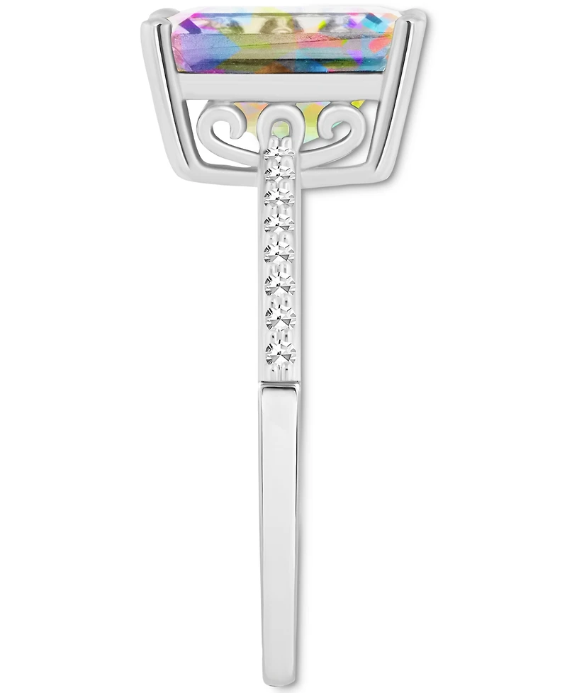 Mystic Topaz (4-1/4 ct. t.w.) & Diamond (1/10 Emerald-Cut Statement Ring Sterling Silver (Also Pink Topaz)