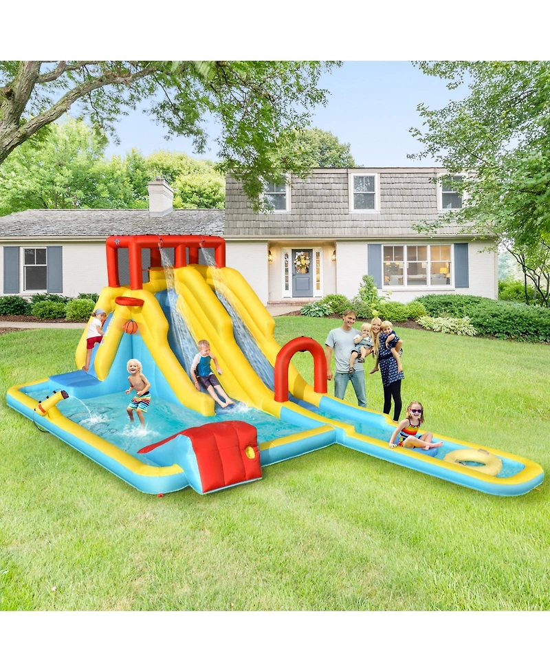 Inolait 7-in-1 Inflatable Dual Slide Water Park Bounce House With 680W Blower