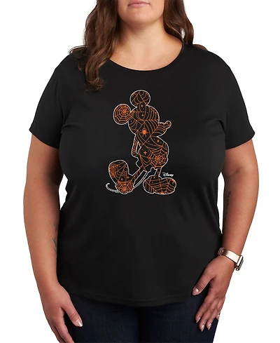 Hybrid Apparel Trendy Mouse Spiderweb Plus Size Graphic T-shirt
