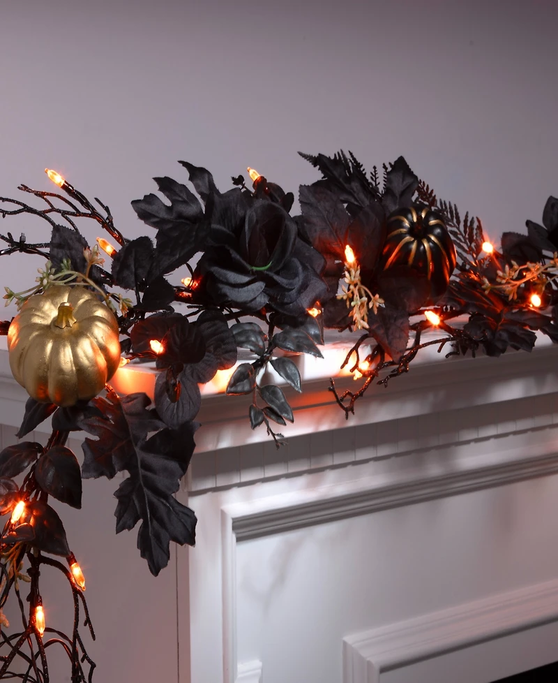 National Tree Company Chic Eek Black & Gold Garland, 6 feet