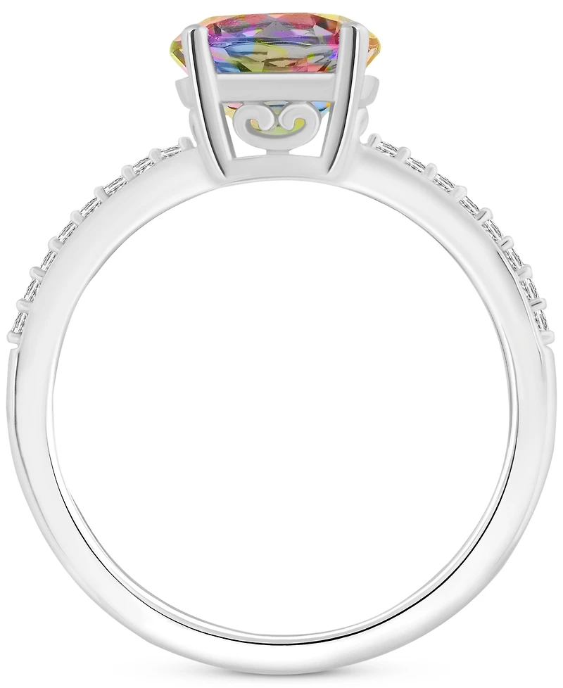Mystic Topaz (2-3/8 ct. t.w.) & Diamond (1/10 Solitaire Ring Sterling Silver (Also Pink Topaz)