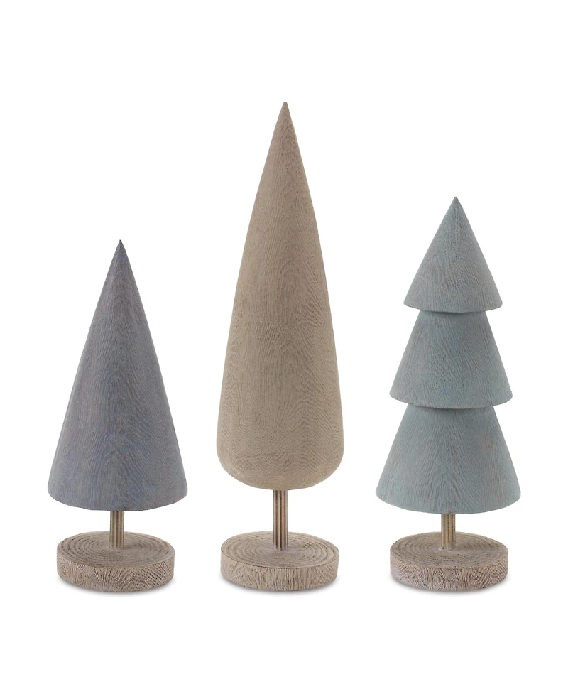 Slickblue Modern Tabletop Pine Trees: Set of 6 Contemporary Decor Accents