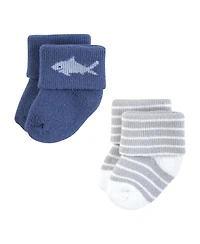 Hudson Baby Boys Comfort 8-Pack Terry Socks