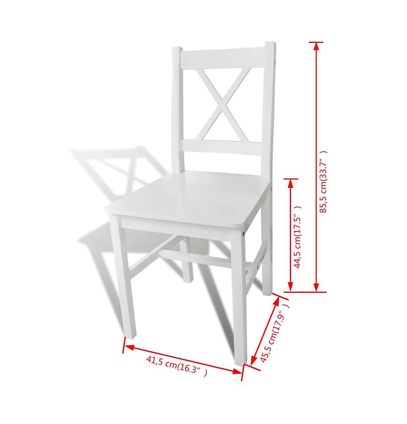 Dining Chairs 2 pcs White Pinewood