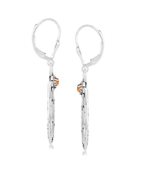 American West Jewelry Sterling Silver Orange Spiny Oyster Gemstone Pear Shaped Lever Back Earrings