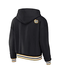 Wear by Erin Andrews Women's Black Pittsburgh Steelers Plus Lace-Up Pullover Hoodie Sweatshirt