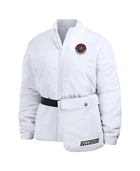 Wear by Erin Andrews Women's White Tampa Bay Buccaneers Packaway Full-Zip Puffer Jacket