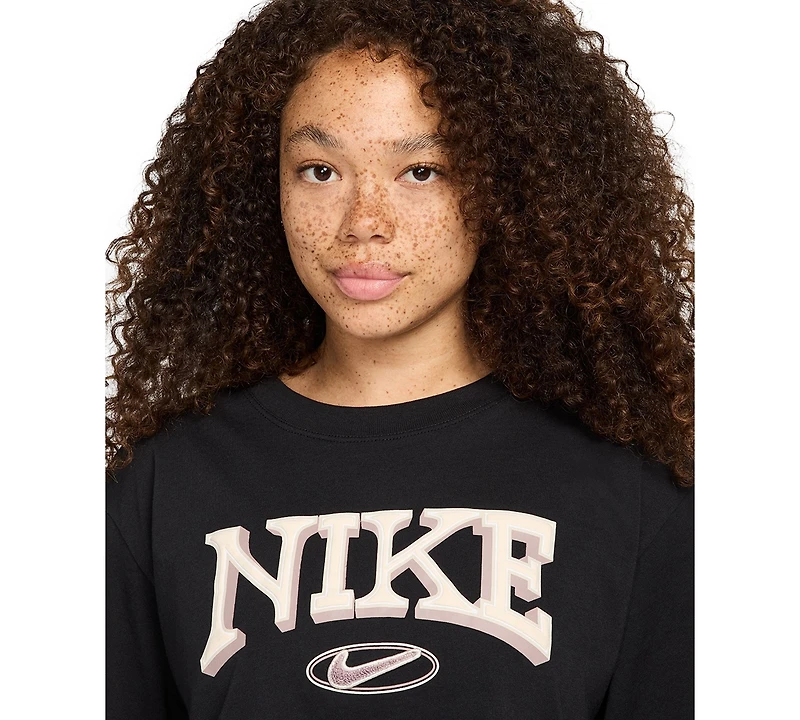 Nike Women's Sportswear Cotton Logo Short-Sleeve T-Shirt