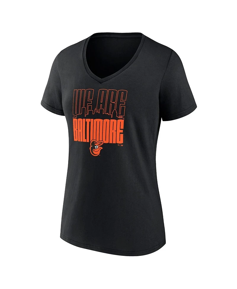 Fanatics Women's Black Baltimore Orioles Local V-Neck T-Shirt