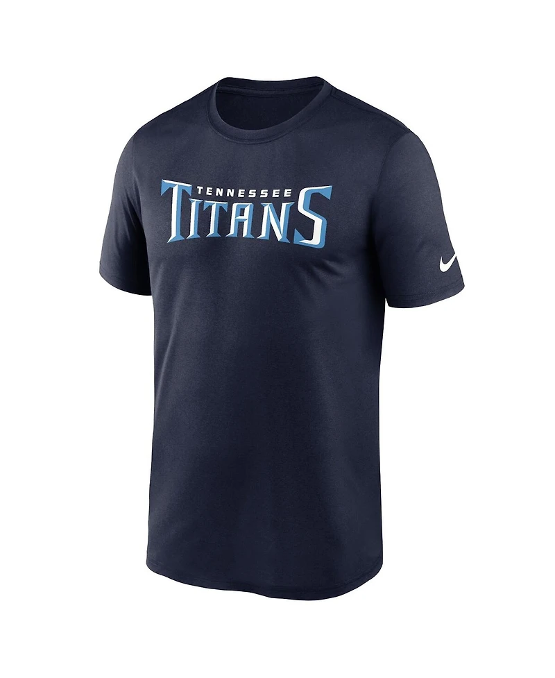 Nike Men's Navy Tennessee Titans Primetime Legend Wordmark Performance T-Shirt