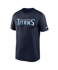 Nike Men's Navy Tennessee Titans Primetime Legend Wordmark Performance T-Shirt
