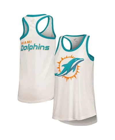 G-iii 4Her by Carl Banks Women's White Miami Dolphins Tater Racerback Tank Top